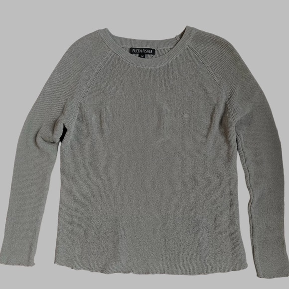 Eileen Fisher Gray Knit Light Sweater M - Picture 1 of 5